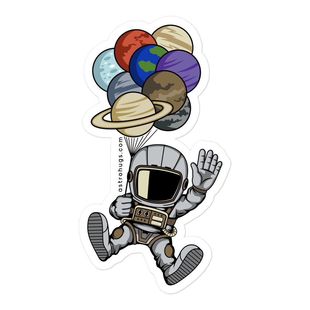 Astronaut Balloon Planets Sticker Astronaut Bubble-free Stickers