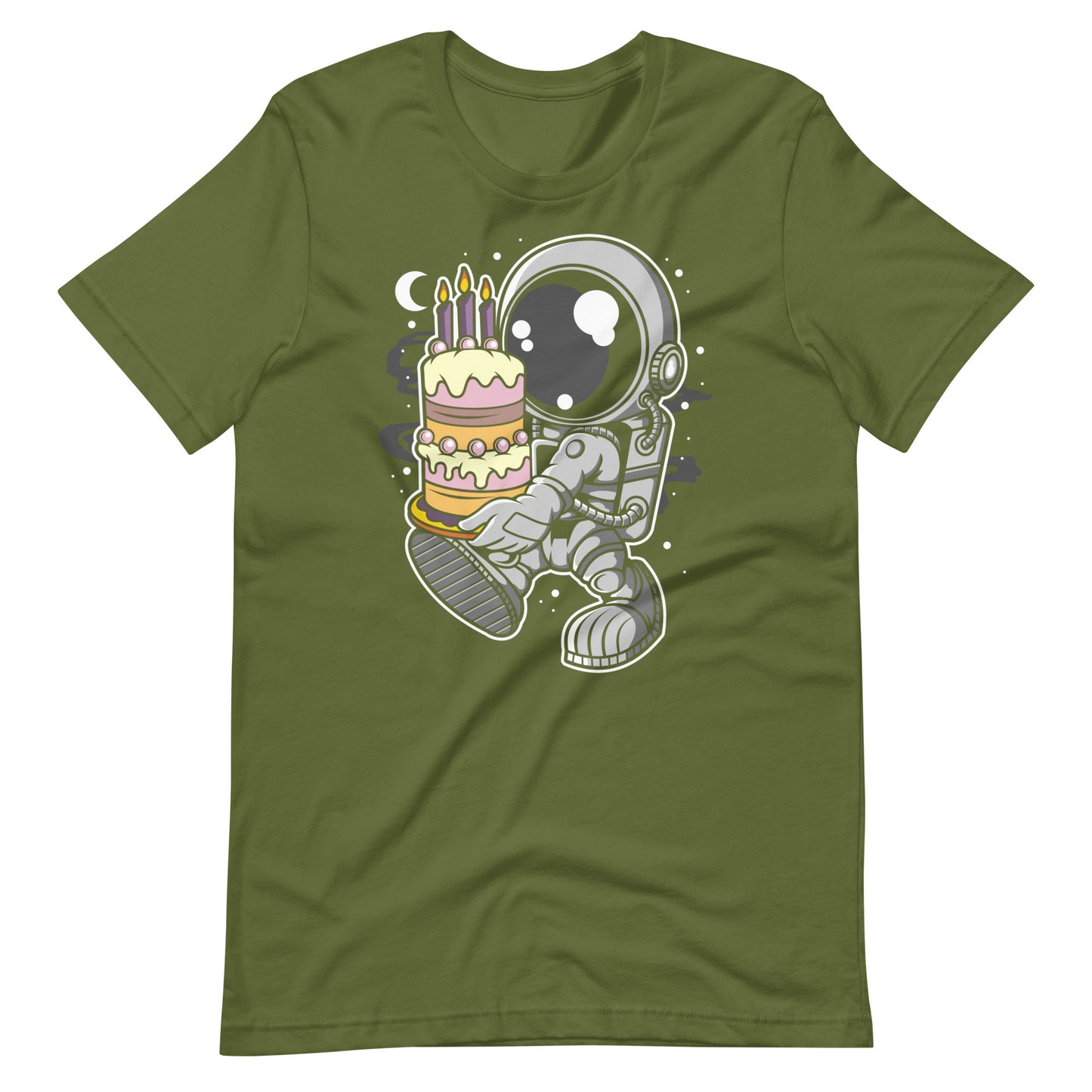 Astronaut Birthday Cake - Men's t-shirt - Olive Front