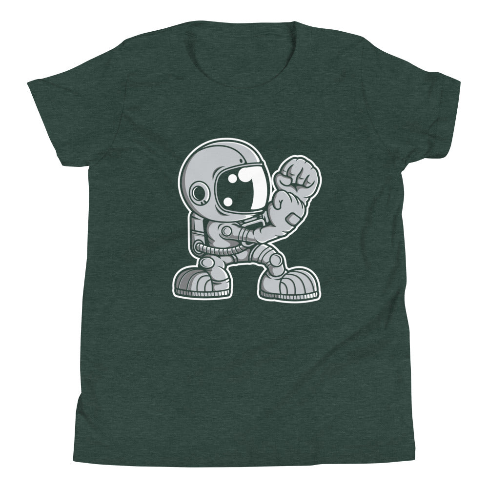 Astronaut Fighting Irish - Youth Short Sleeve T-Shirt - Heather Forest Front