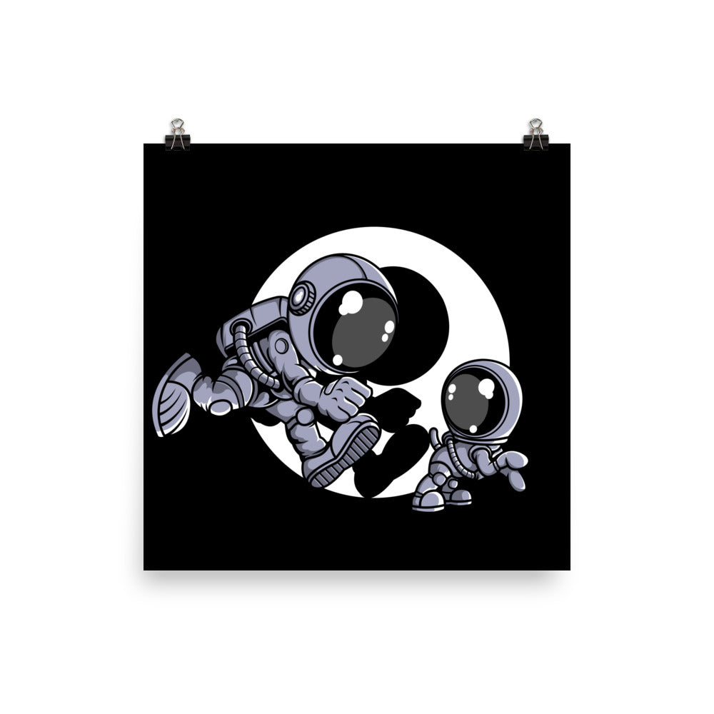 Astronaut and Little Dog - Matte Poster - 10 x 10