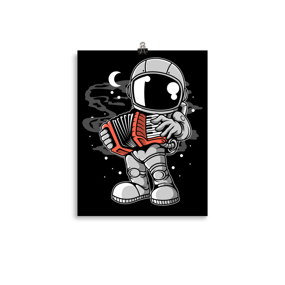 Astronaut Accordion - Matte Poster - 11 x 14 