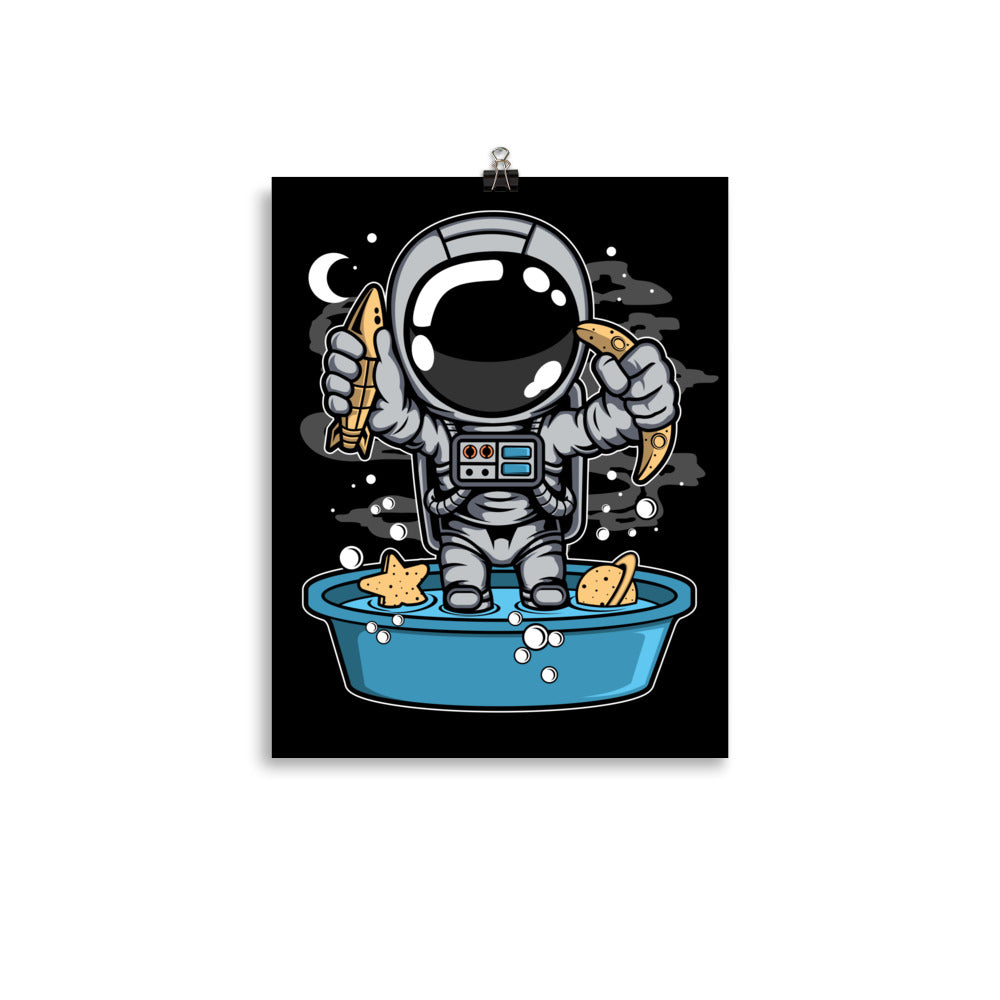 Astronaut Bathtub - Matte Poster - 11 x 14