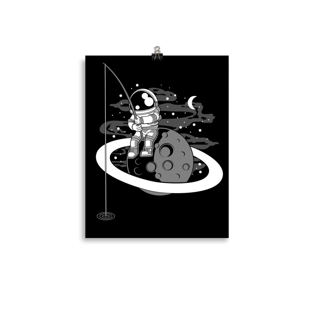 Astronaut Fishing - Matte Poster - 11 x 14