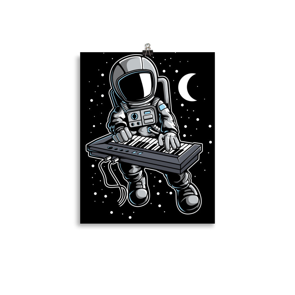 Astronaut Keyboard - Matte Poster - 11 x 14