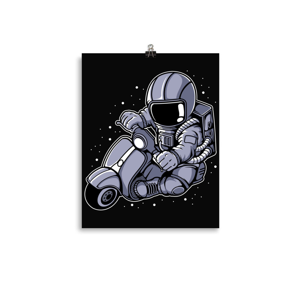 Astronaut Scooter - Matte Poster - 11 x 14