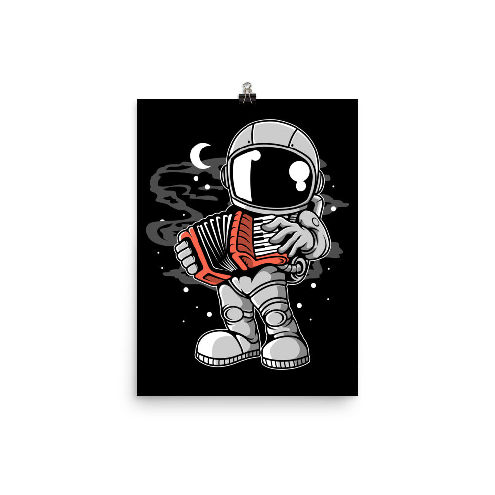 Astronaut Accordion - Matte Poster - 12 x 16