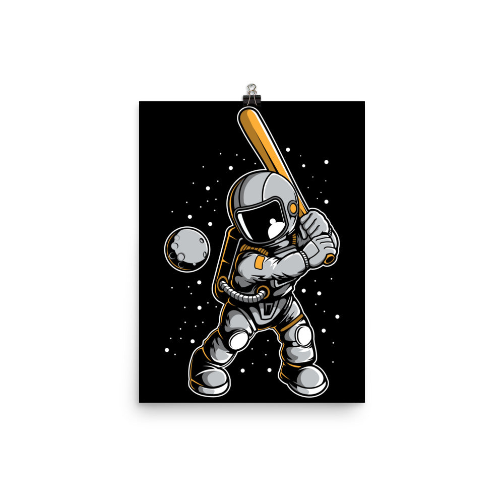 Astronaut Baseball - Matte Poster - 12 x 16