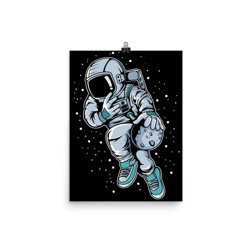 Astronaut Basketball 2 - Matte Poster - 12 x 16