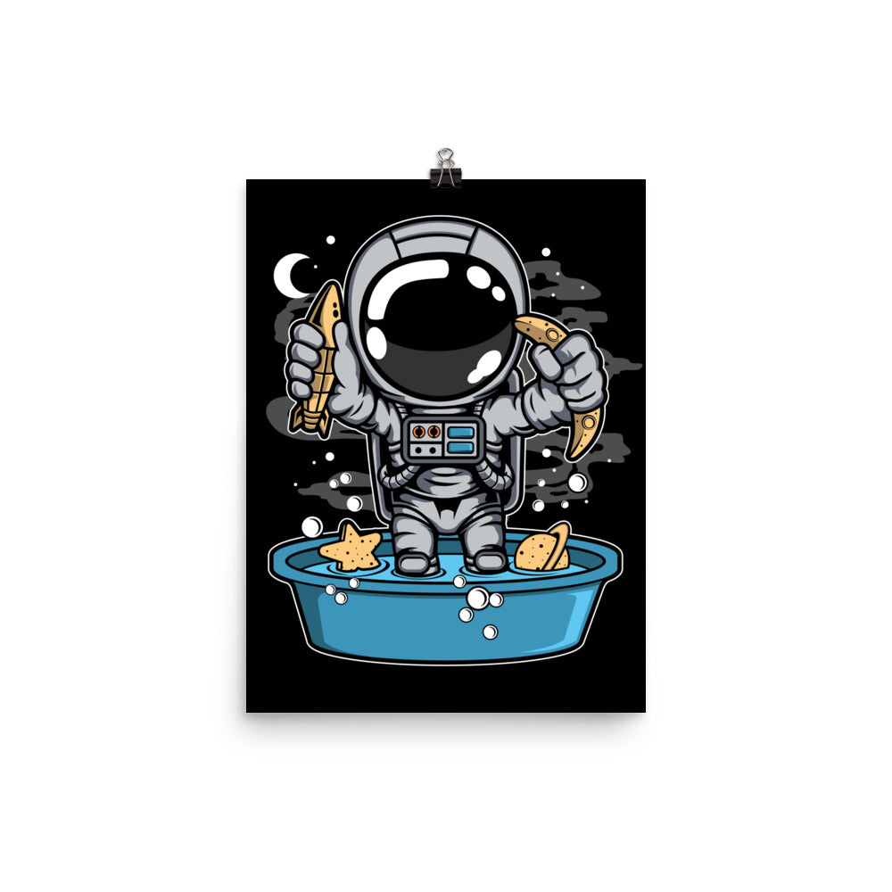 Astronaut Bathtub - Matte Poster - 12 x 16