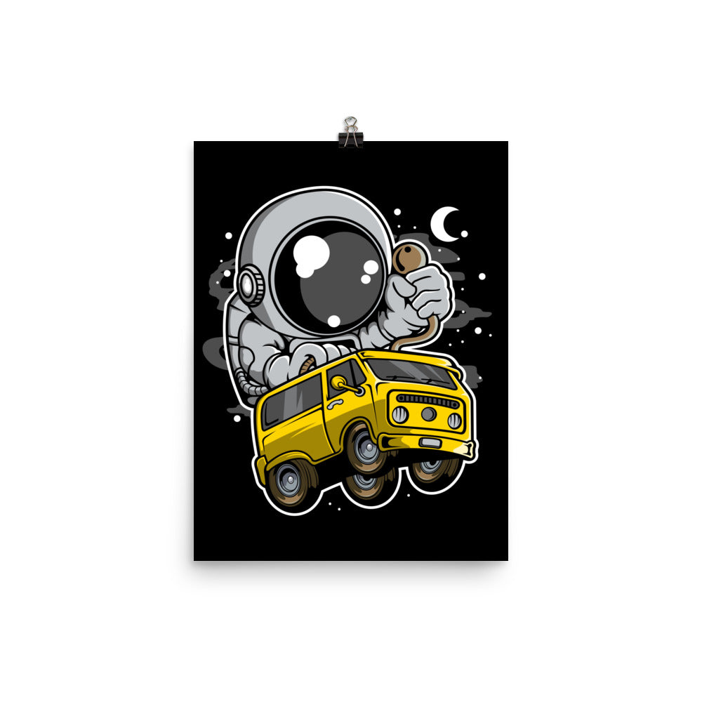 Astronaut Car Racer - Matte Poster - 12 x 16