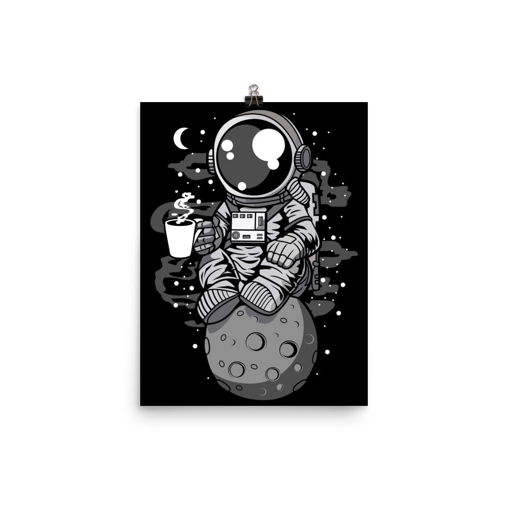 Astronaut Coffee - Matte Poster - 12 x 16