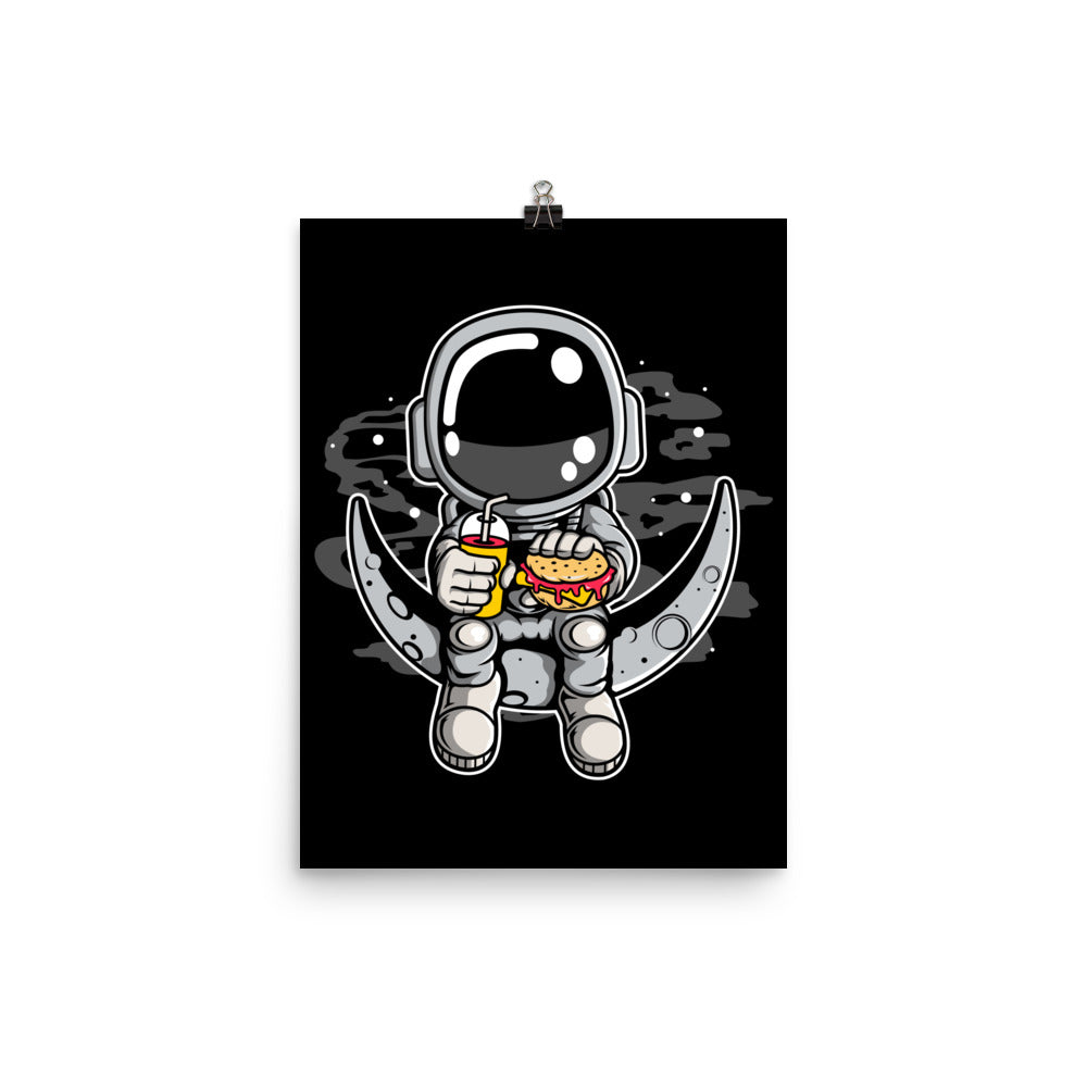 Astronaut Crescent - Matte Poster - 12 x 16