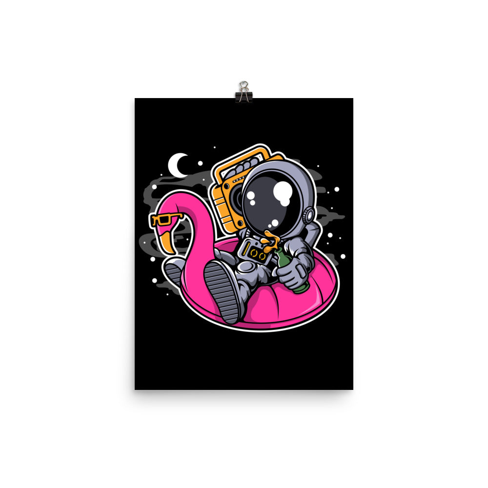 Astronaut Floaties Balloon - Matte Poster - 12 x 16