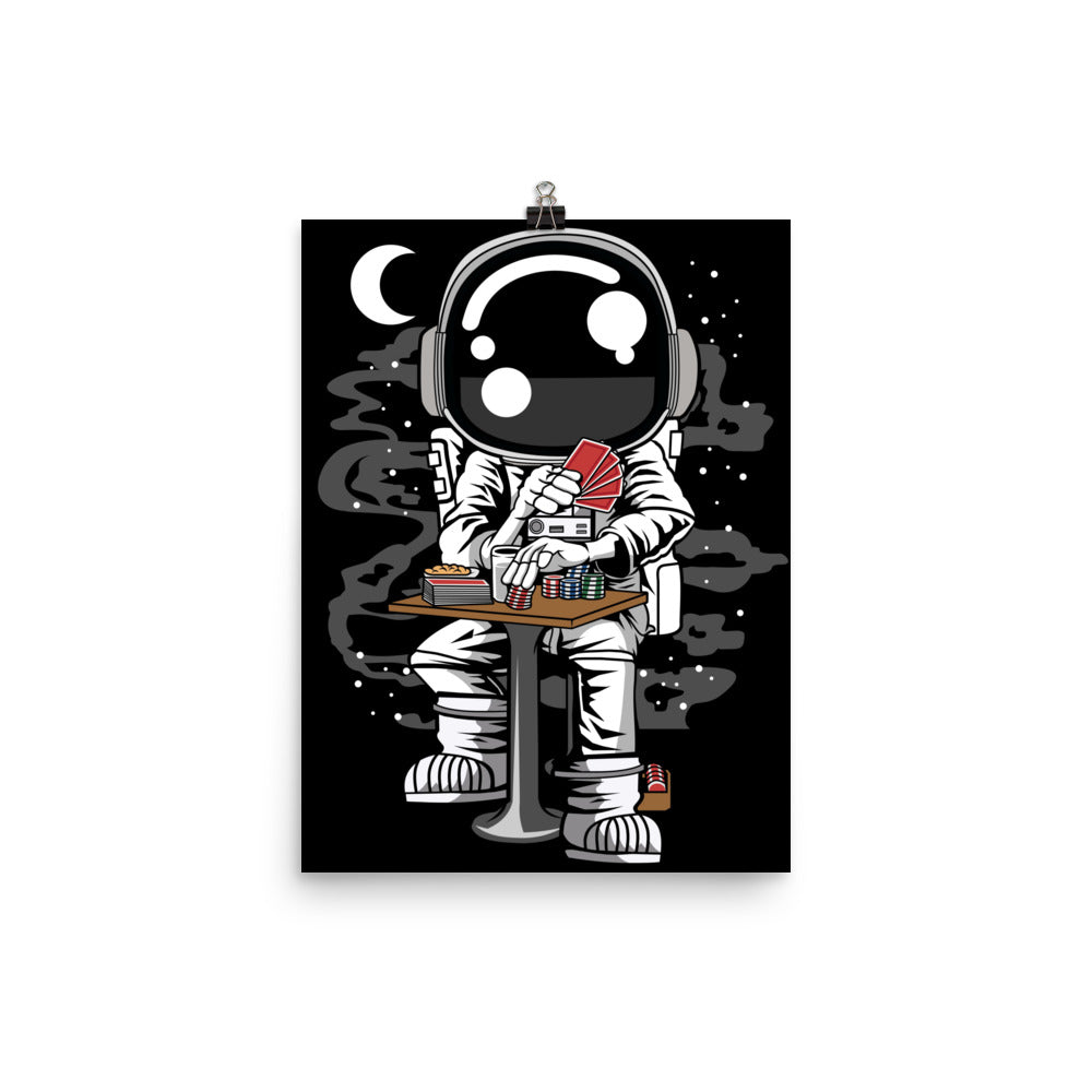 Astronaut Gambler - Matte Poster - 12 x 16