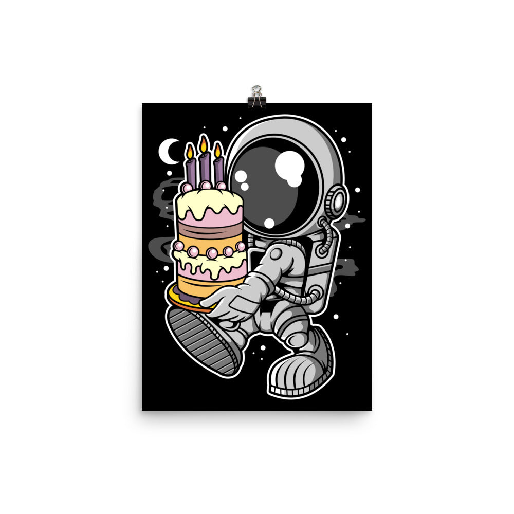 Astronaut Birthday Cake - Matte Poster - 12 x 16