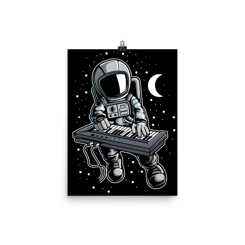 Astronaut Keyboard - Matte Poster - 12 x 16