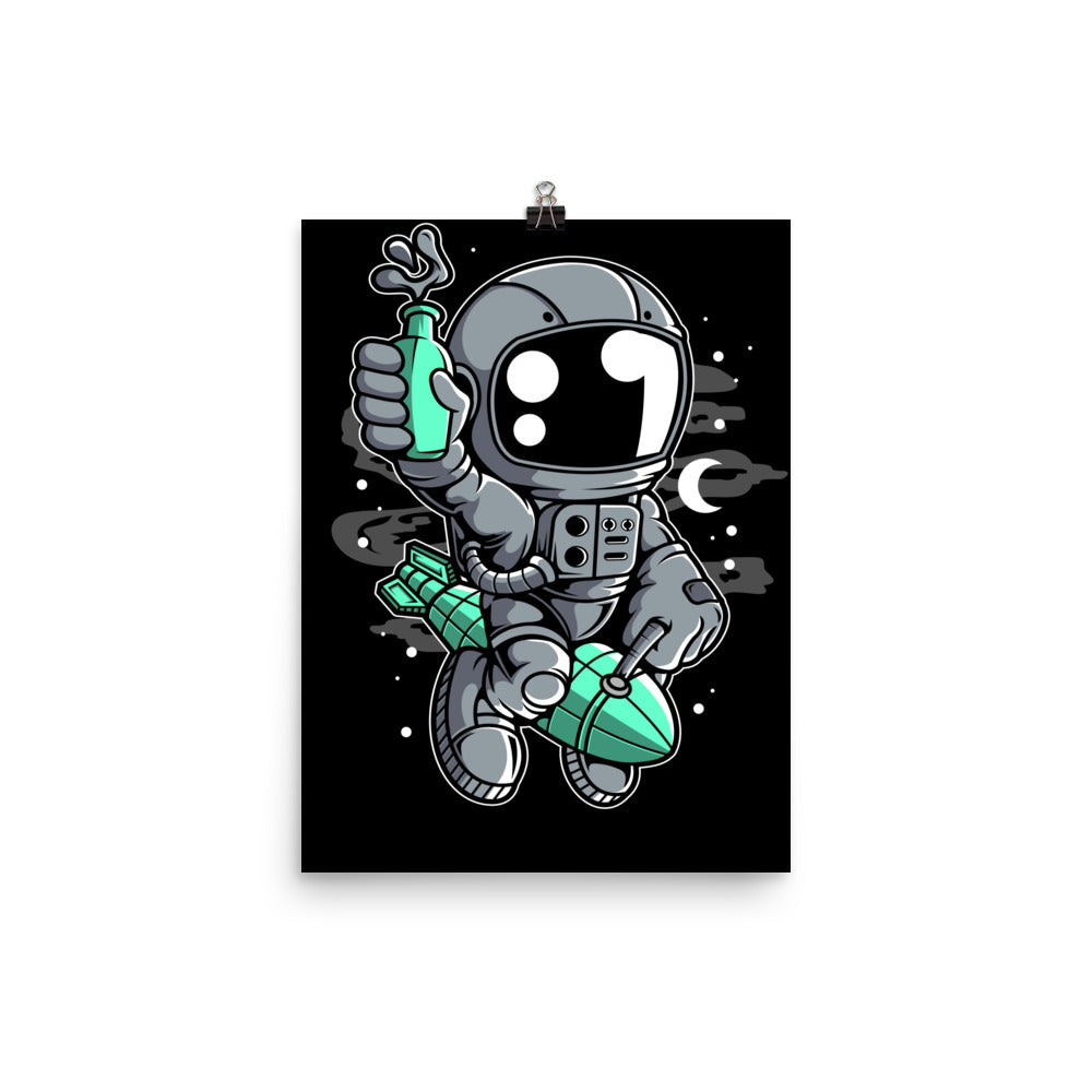 Astronaut Rocket 2 - Matte Poster - 12 x 16