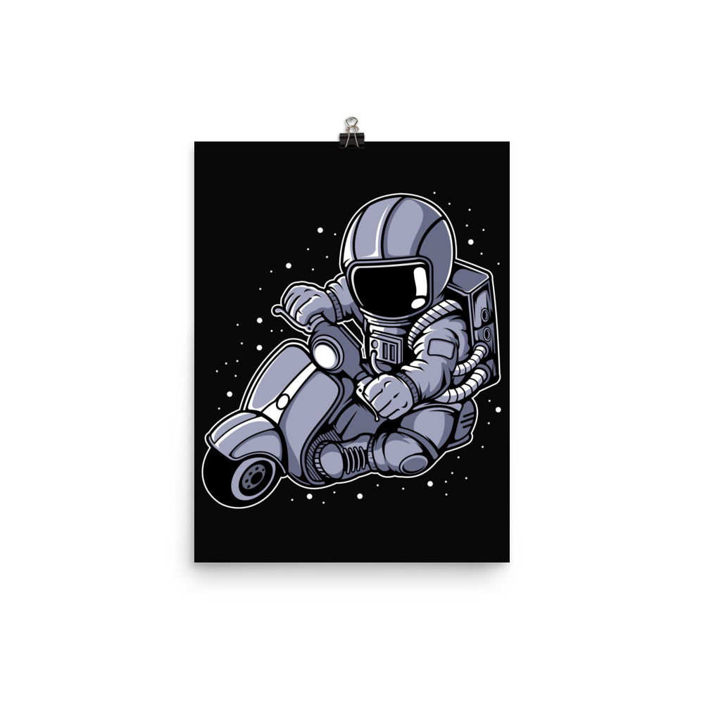 Astronaut Scooter - Matte Poster - 12 x 16