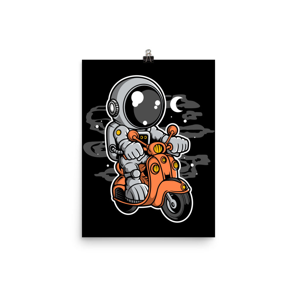 Astronaut Scooter 2 - Matte Poster - 12 x 16