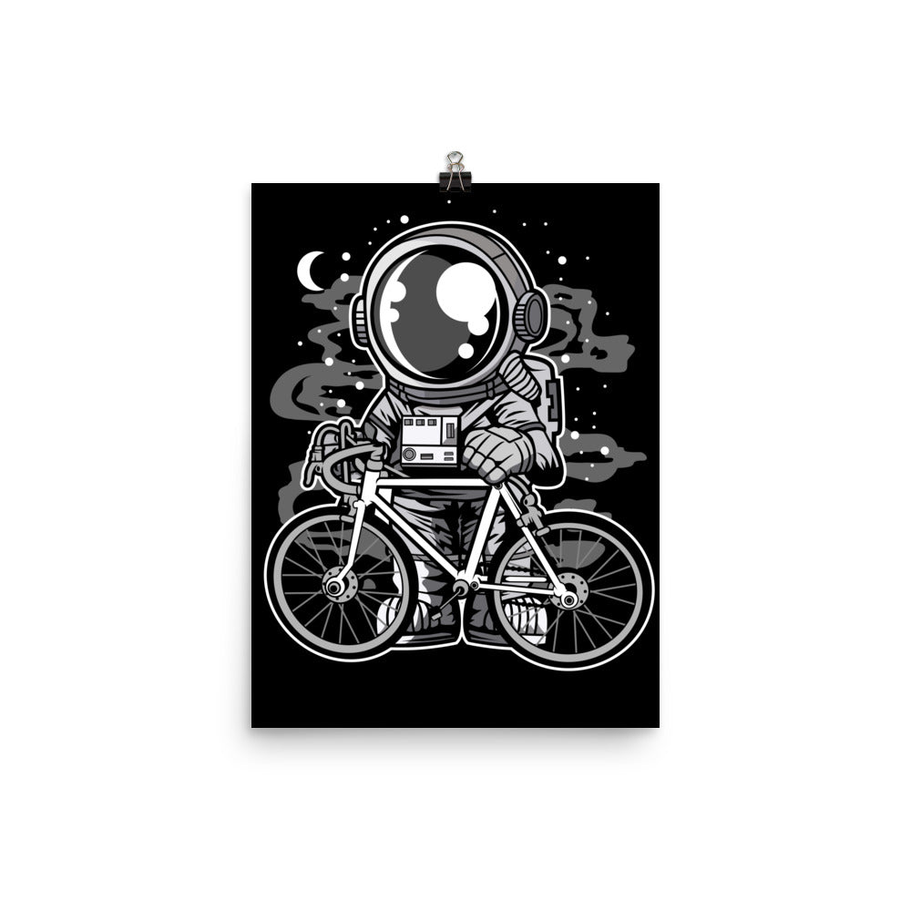 Astronaut Bicycle - Matte Poster - 12 x 16