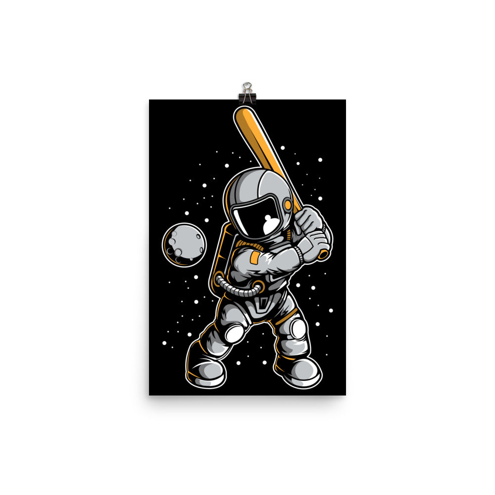 Astronaut Baseball - Matte Poster - 12 x 18