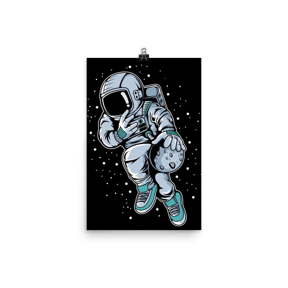 Astronaut Basketball 2 - Matte Poster - 12 x 18