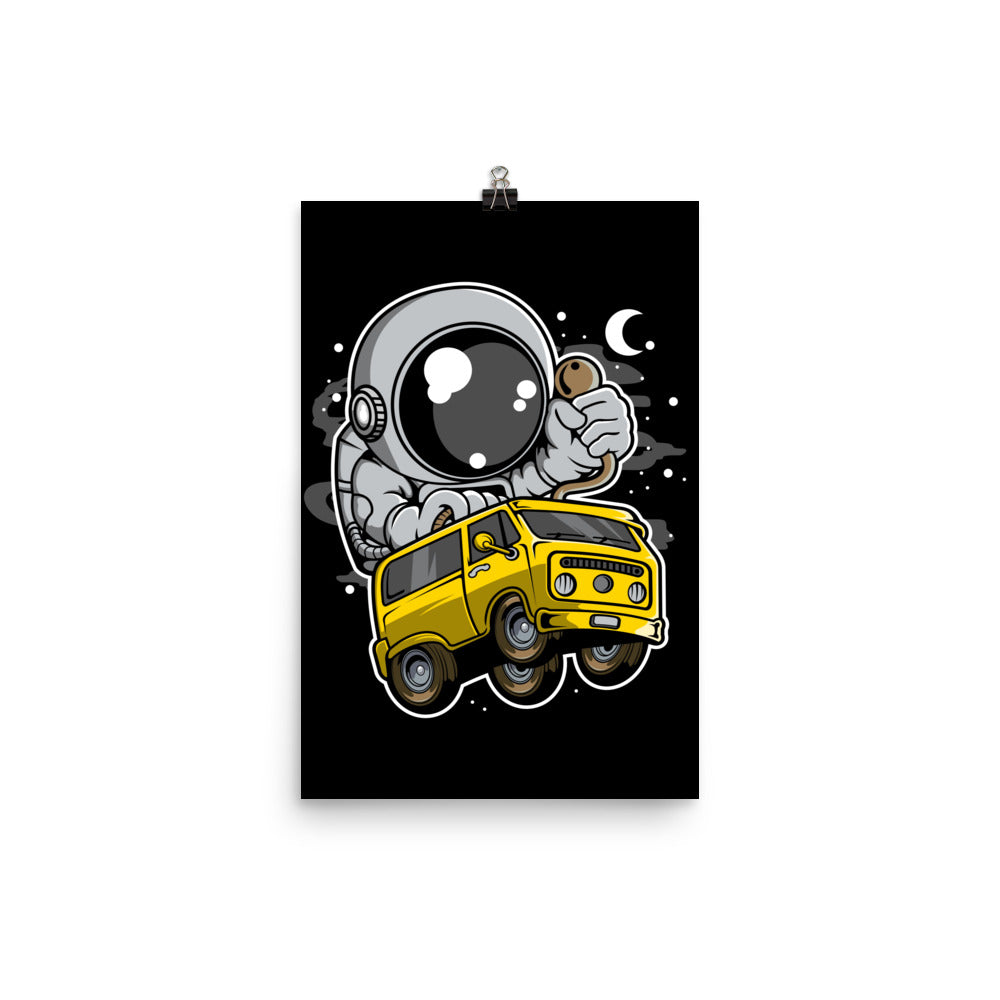 Astronaut Car Racer - Matte Poster - 12 x 18