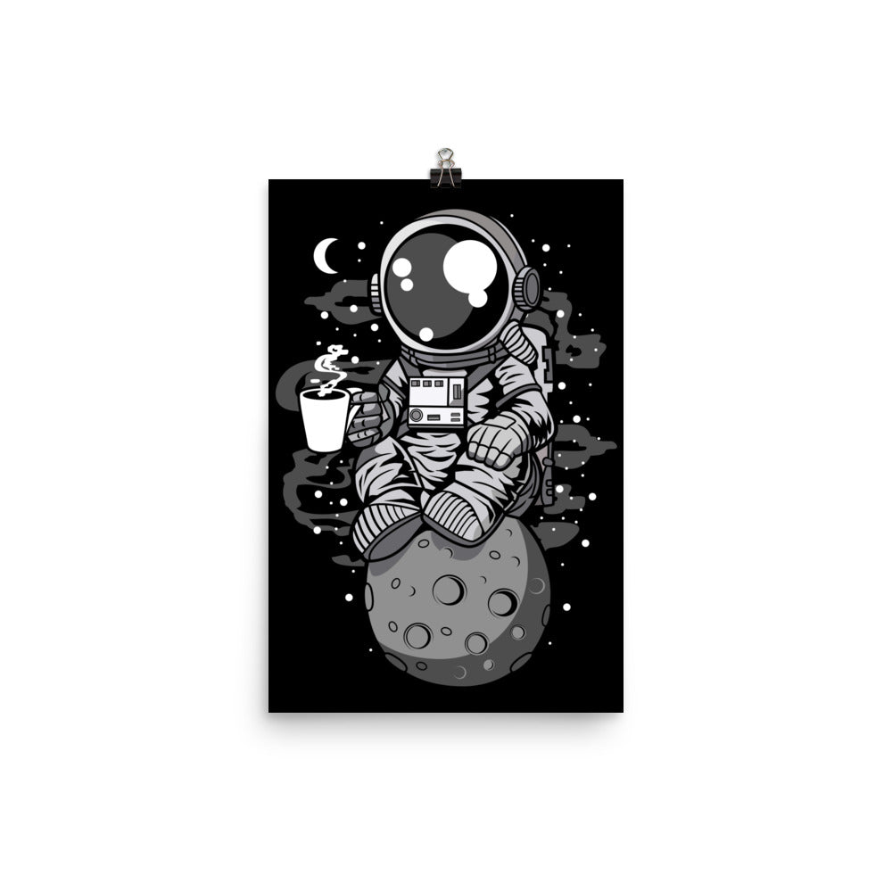 Astronaut Coffee - Matte Poster - 12 x 18