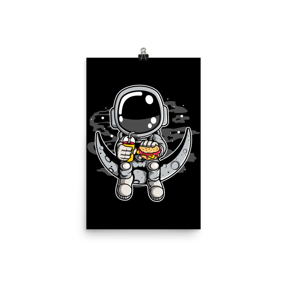 Astronaut Crescent - Matte Poster - 12 x 18