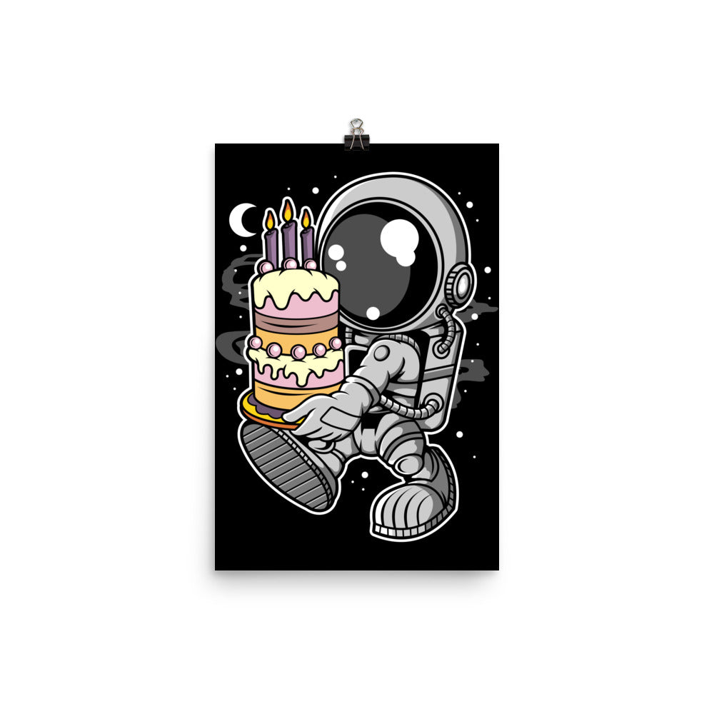 Astronaut Birthday Cake - Matte Poster - 12 x 18