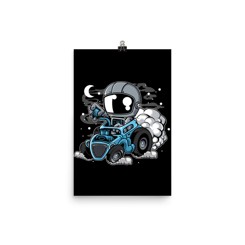 Astronaut Hotrod - Matte Poster - 12 x 18