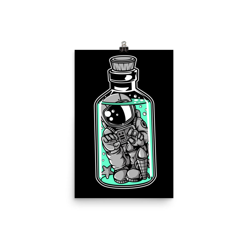 Astronaut In The Bottle - Matte Poster - 12 x 18