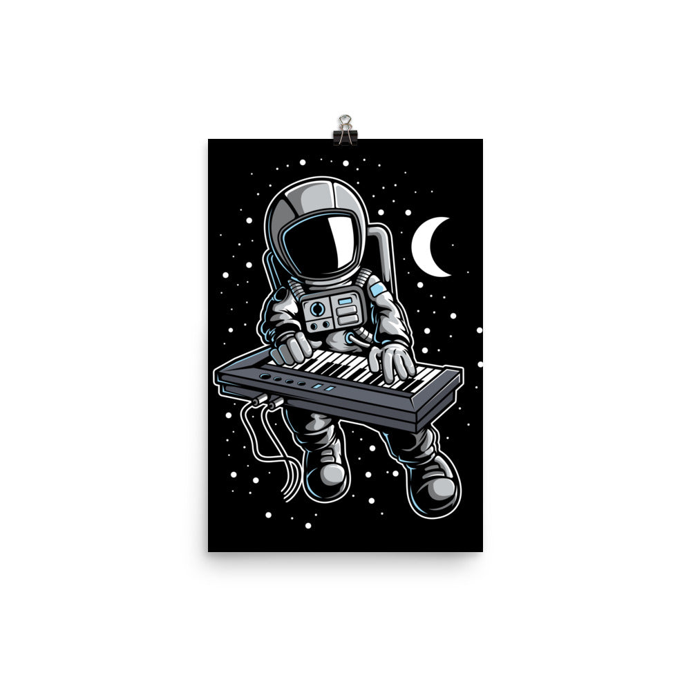 Astronaut Keyboard - Matte Poster - 12 x 18