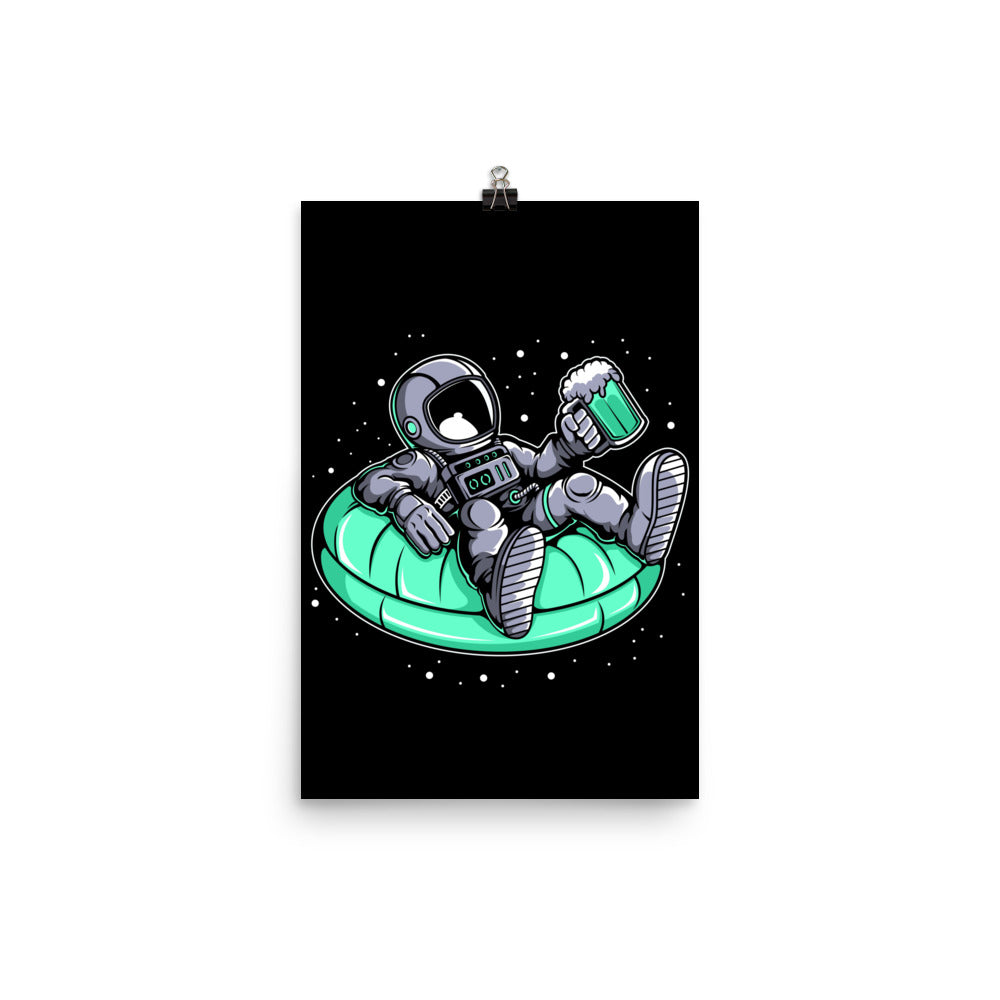 Astronaut Pool Float - Matte Poster - 12 x 18