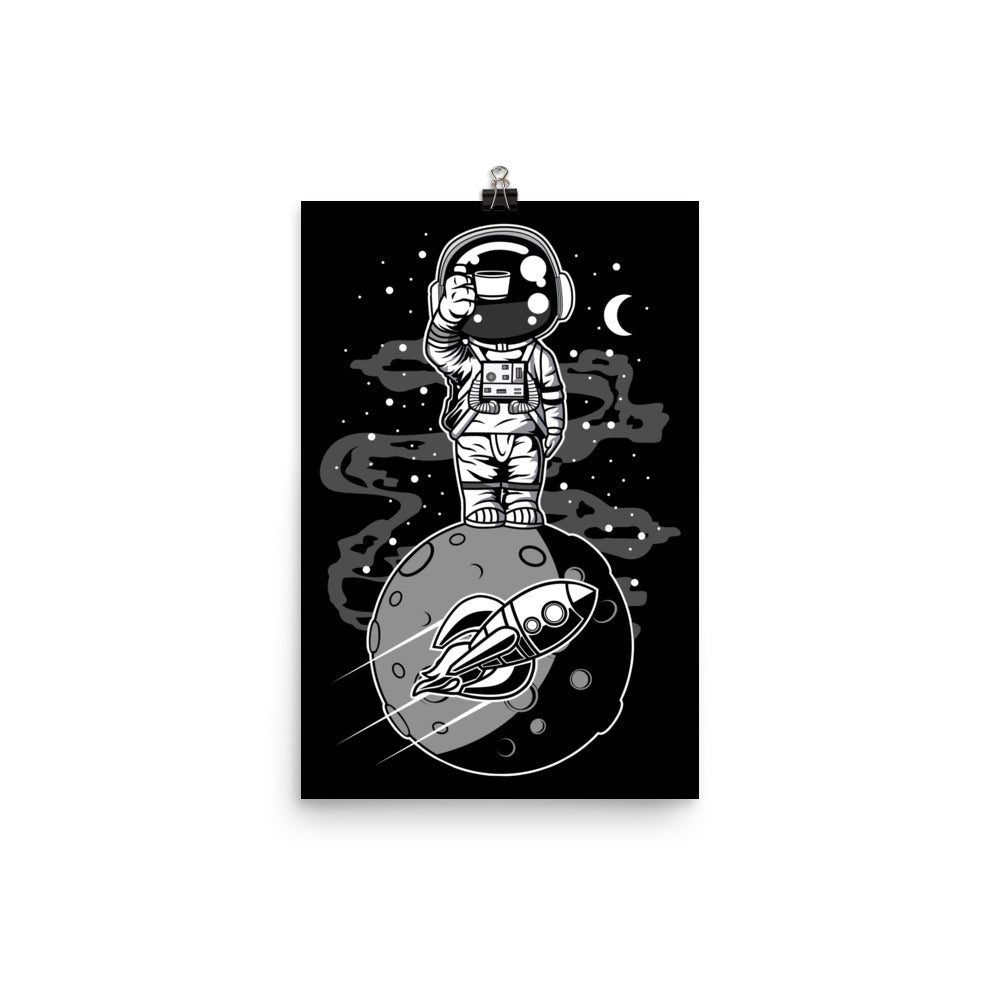 Astronaut Standing on the Moon - Matte Poster - 12 x 18