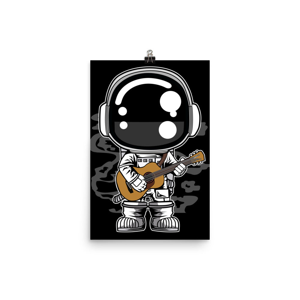 Astronaut Acoustic Guitar - Matte Poster - 12 x 18