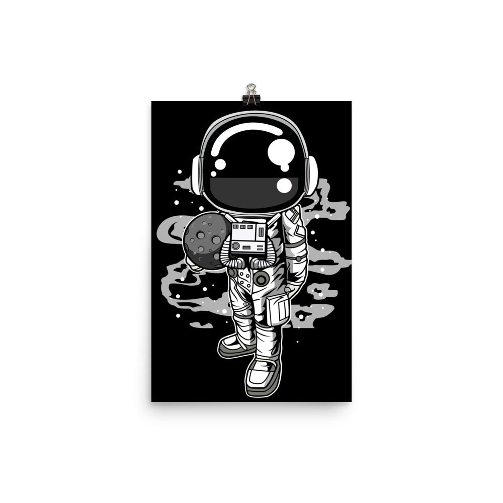 Astronaut Holding the Moon - Matte Poster - 12 x 18