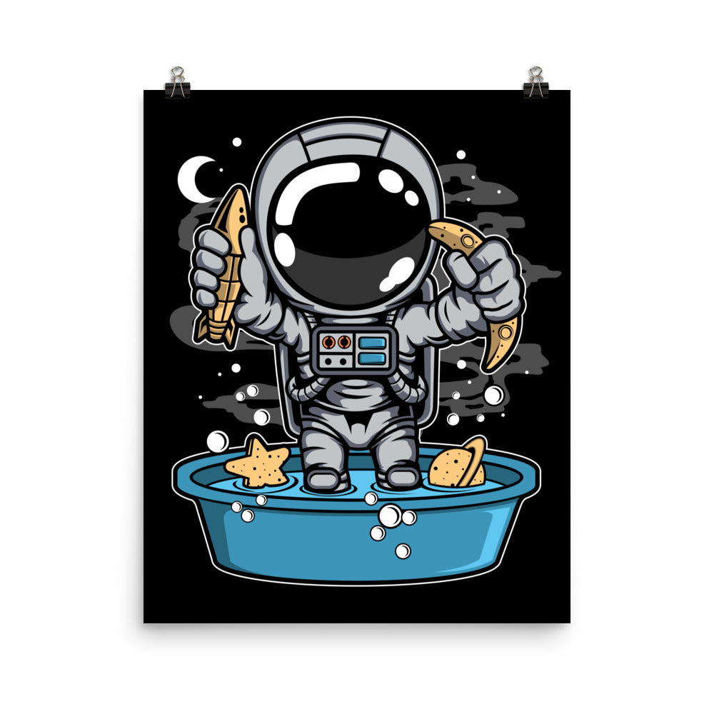 Astronaut Bathtub - Matte Poster - 16 x 20