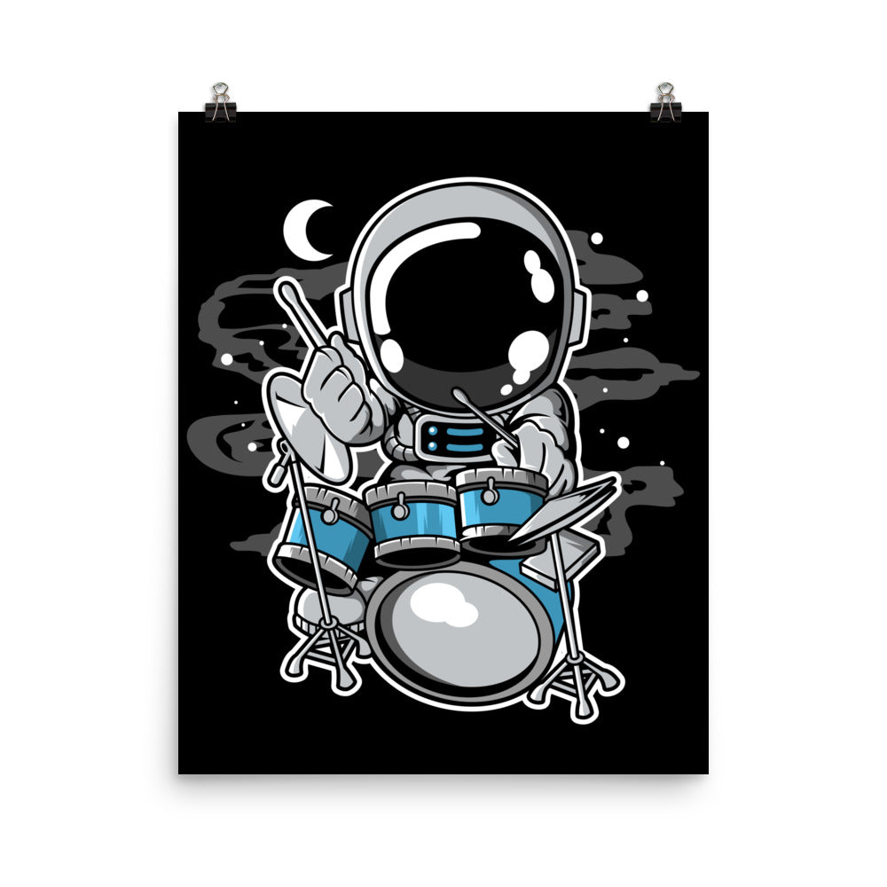 Astronaut Drummer - Matte Poster - 16 x 20