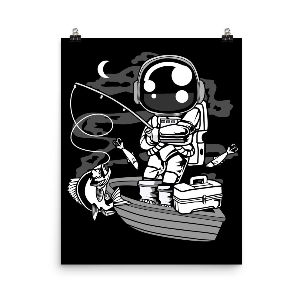 Astronaut Fisherman - Matte Poster - 16 x 20