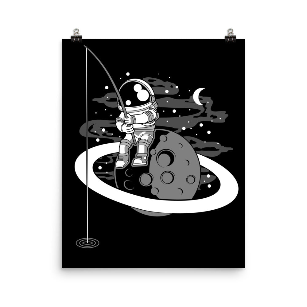 Astronaut Fishing - Matte Poster - 16 x 20