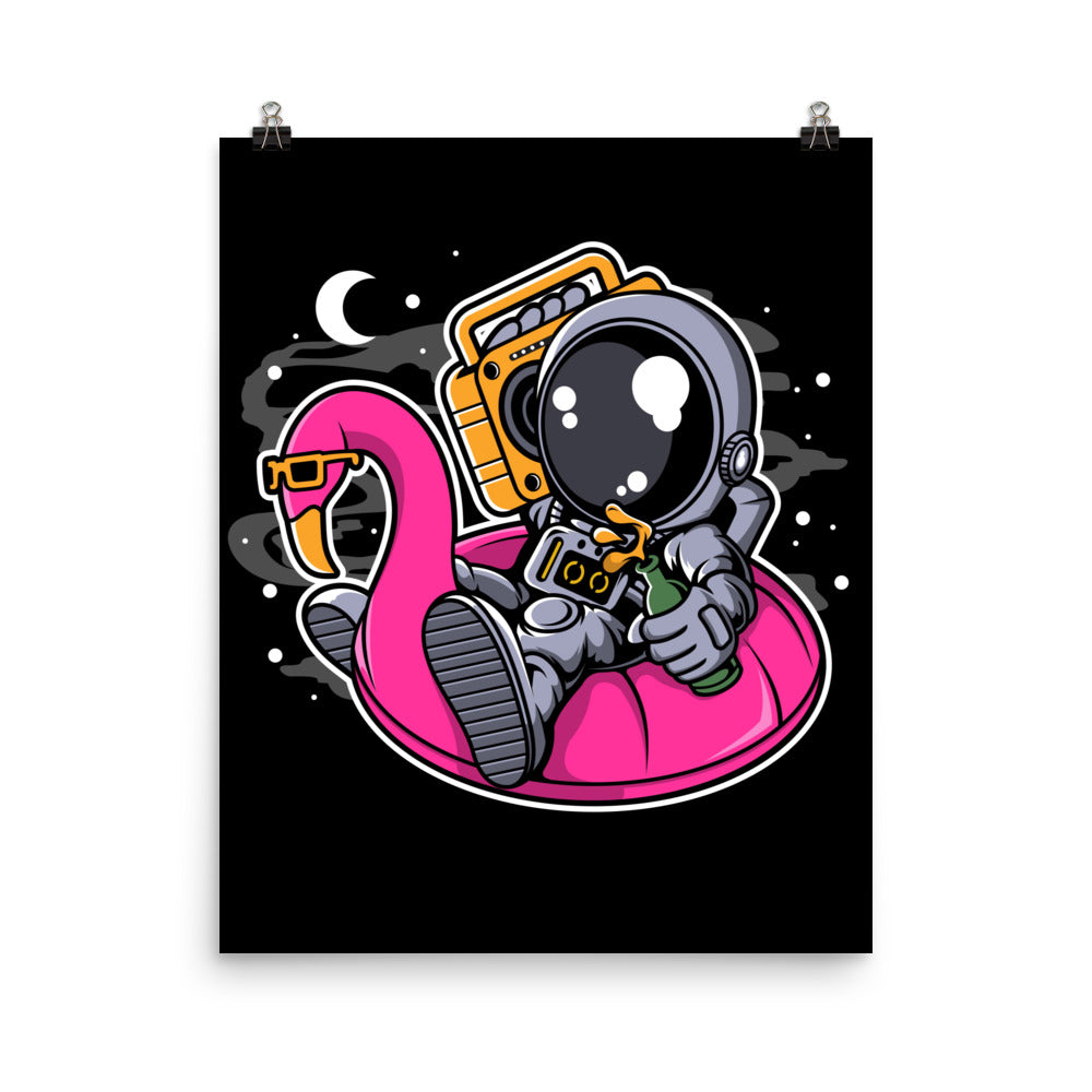 Astronaut Floaties Balloon - Matte Poster - 16 x 20