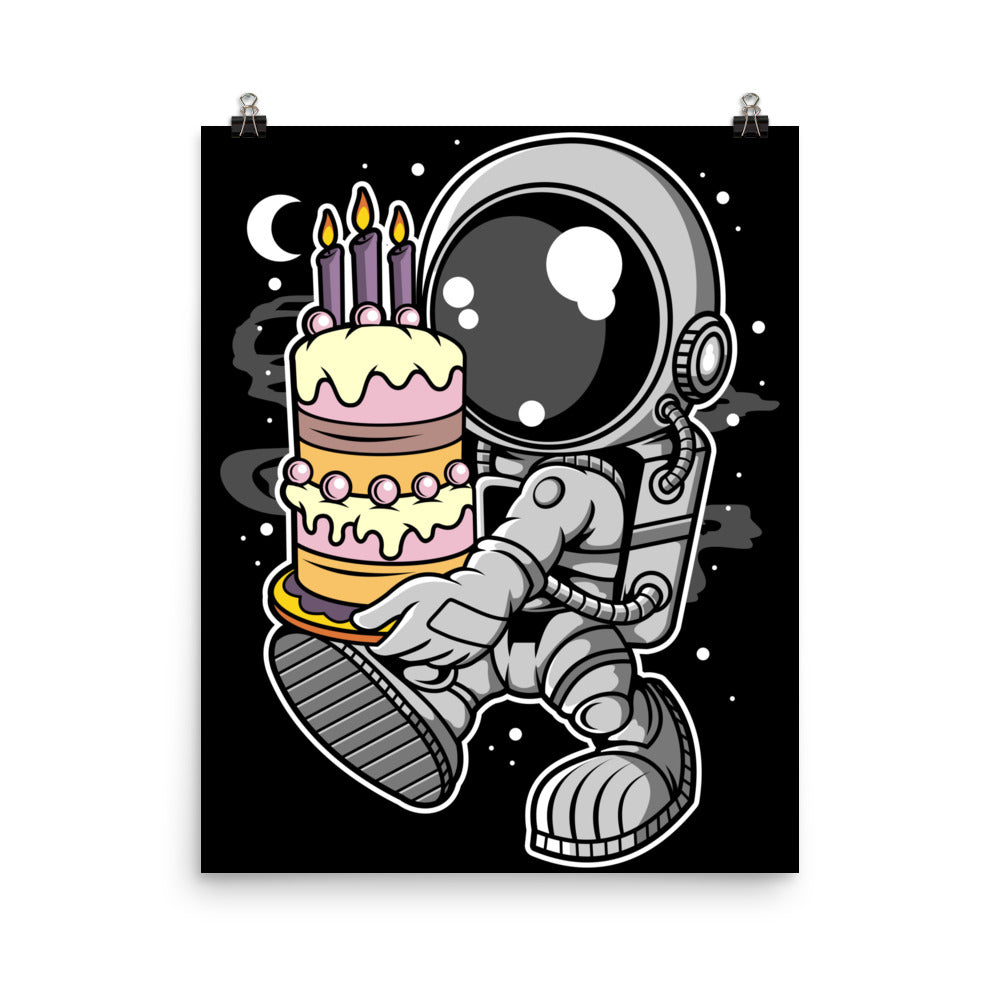 Astronaut Birthday Cake - Matte Poster - 16 x 20