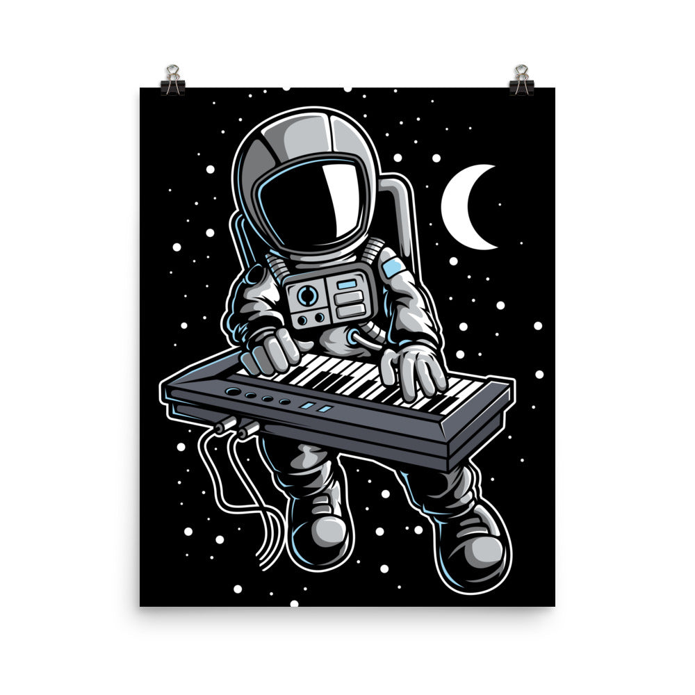 Astronaut Keyboard - Matte Poster - 16 x 20