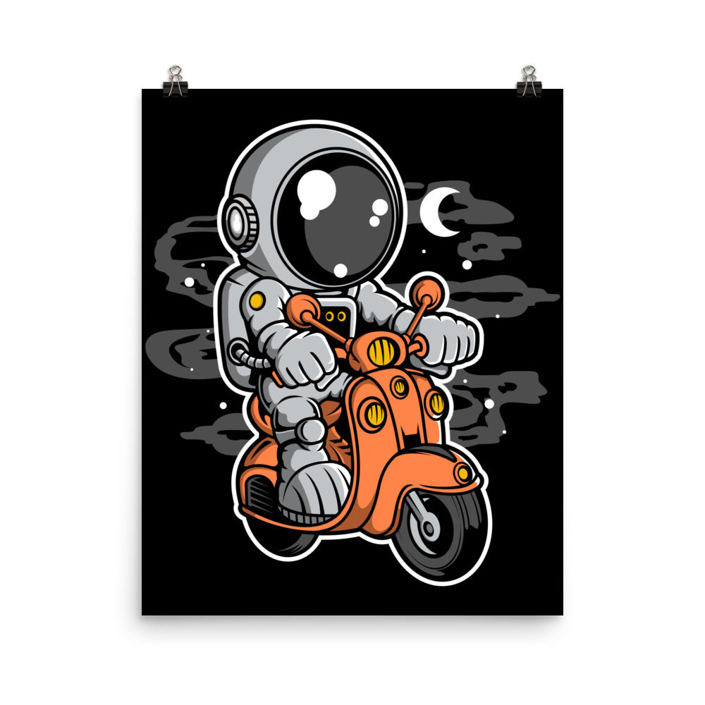 Astronaut Scooter 2 - Matte Poster - 16 x 20