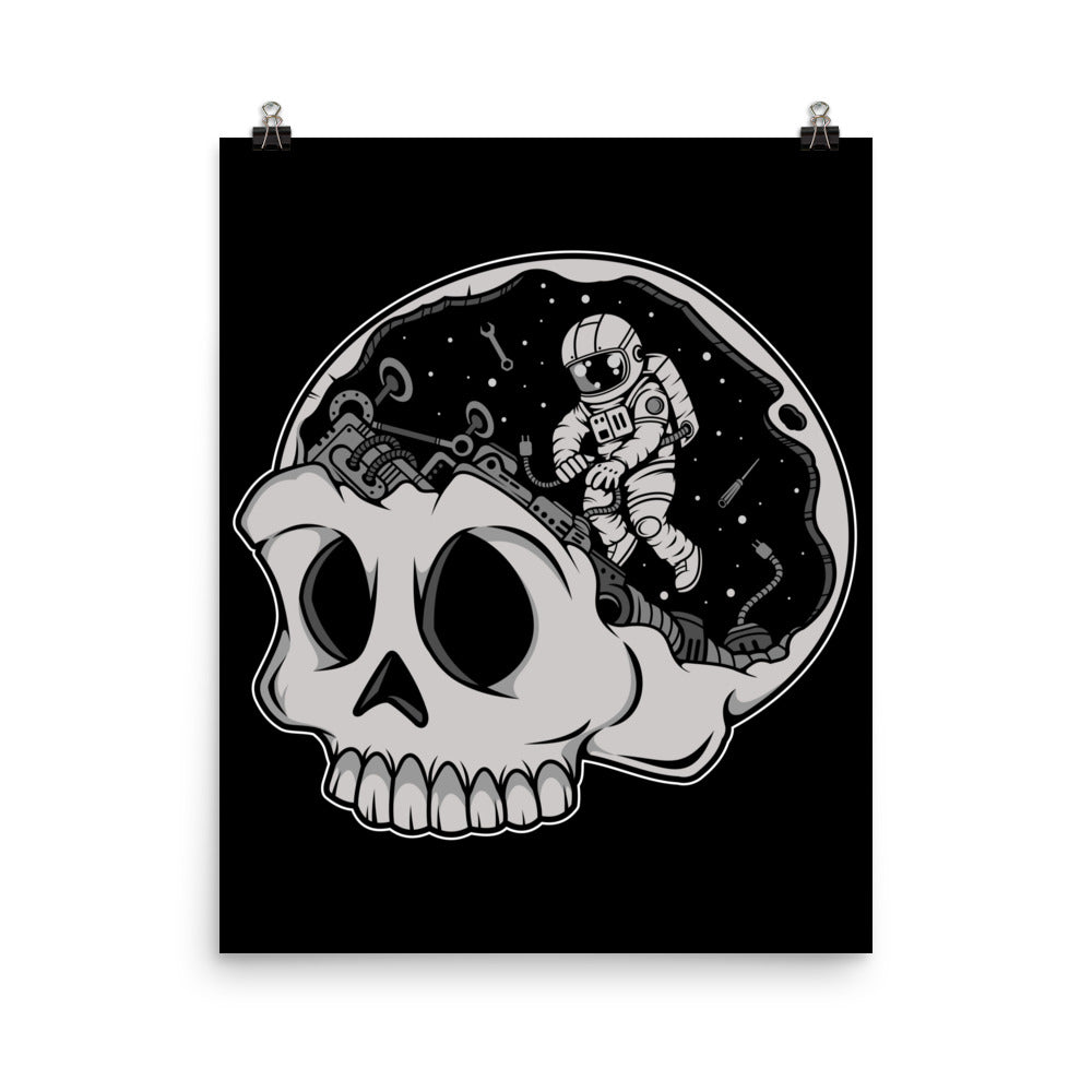 Astronaut Skull Brain - Matte Poster - 16 x 20