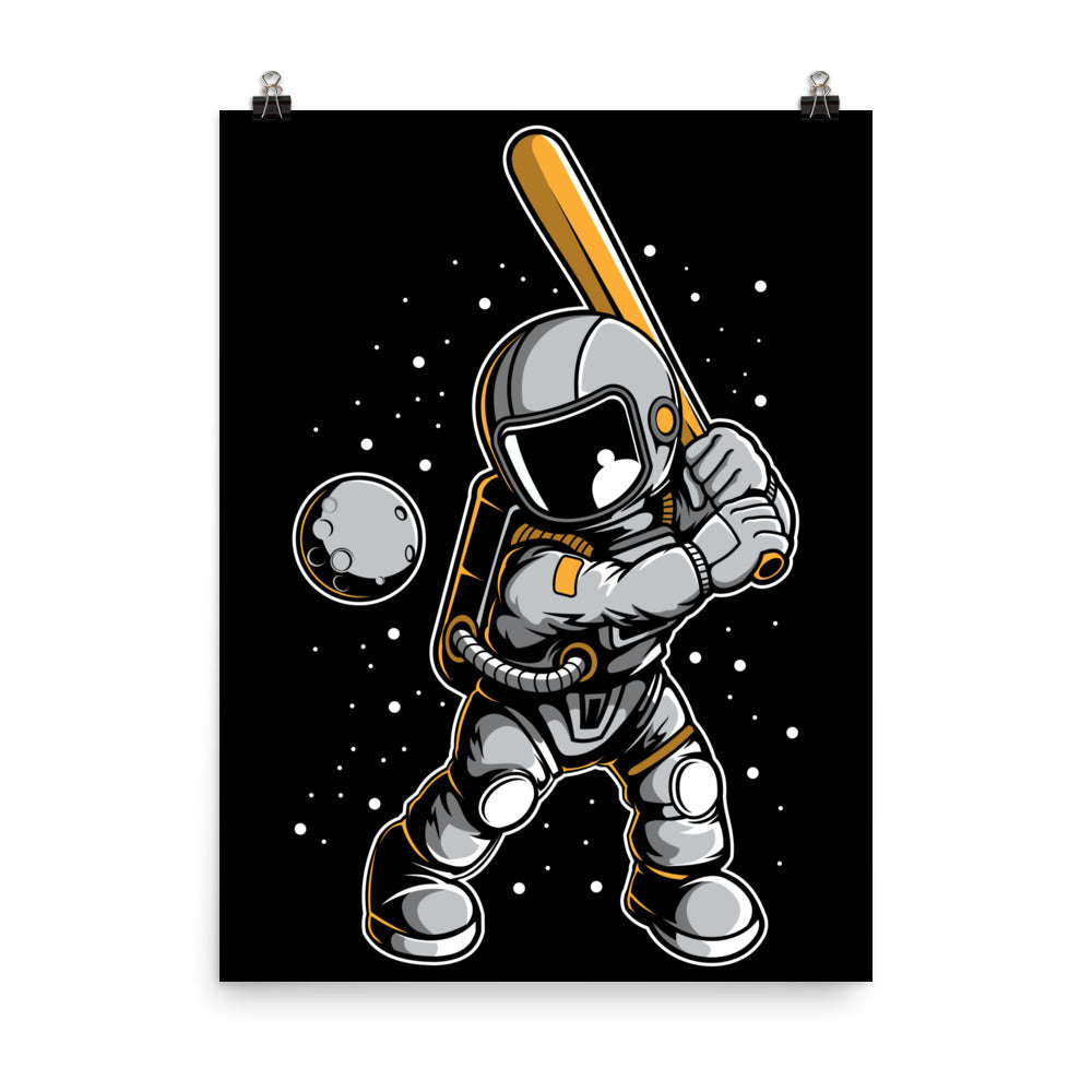 Astronaut Baseball - Matte Poster - 18 x 24