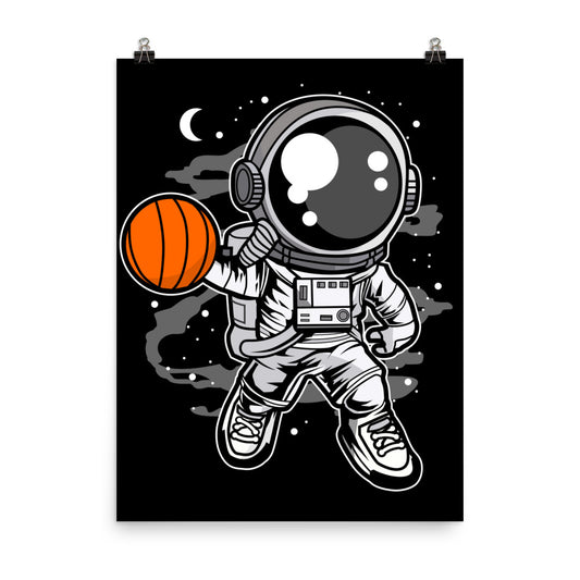 Astronaut Basketball - Matte Poster - 18 x 24