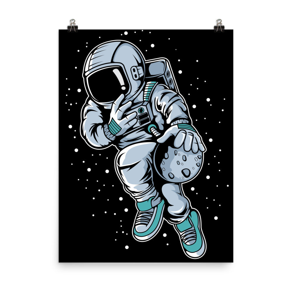 Astronaut Basketball 2 - Matte Poster - 18 x 24