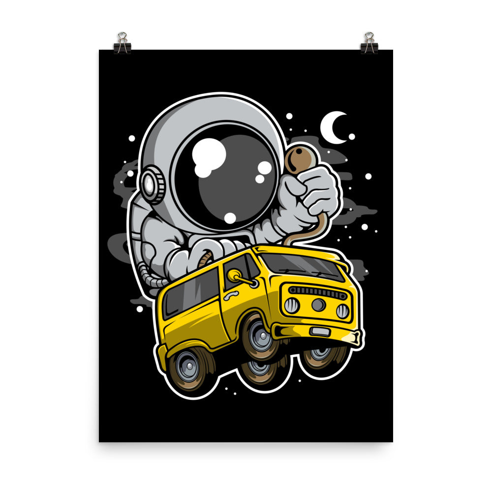 Astronaut Car Racer - Matte Poster - 18 x 24